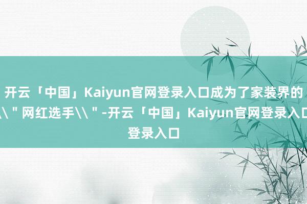 开云「中国」Kaiyun官网登录入口成为了家装界的\＂网红选手\＂-开云「中国」Kaiyun官网登录入口