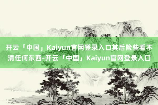 开云「中国」Kaiyun官网登录入口其后险些看不清任何东西-开云「中国」Kaiyun官网登录入口