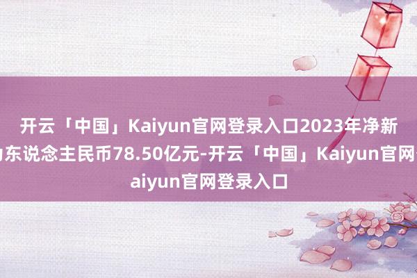 开云「中国」Kaiyun官网登录入口2023年净新增订单为东说念主民币78.50亿元-开云「中国」Kaiyun官网登录入口