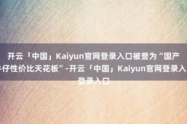 开云「中国」Kaiyun官网登录入口被誉为“国产牛仔性价比天花板”-开云「中国」Kaiyun官网登录入口