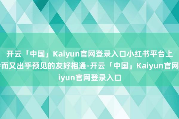 开云「中国」Kaiyun官网登录入口小红书平台上这种吵杂而又出乎预见的友好相通-开云「中国」Kaiyun官网登录入口