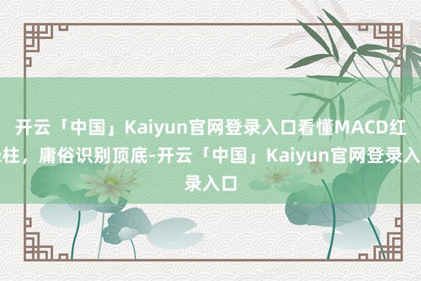 开云「中国」Kaiyun官网登录入口看懂MACD红绿柱，庸俗识别顶底-开云「中国」Kaiyun官网登录入口